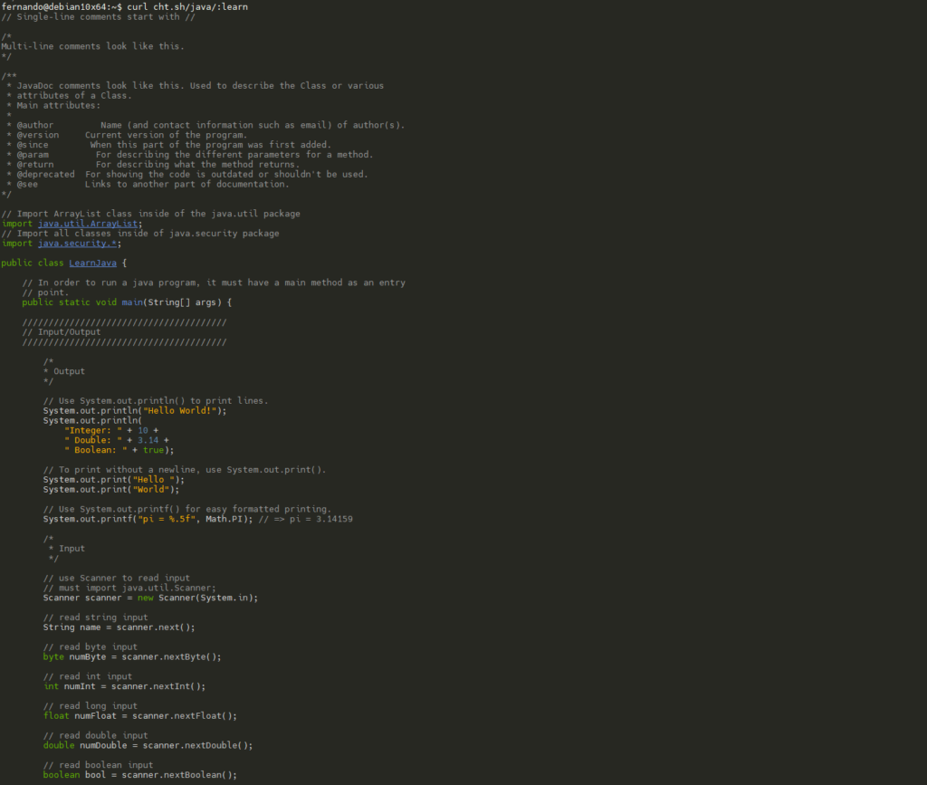 java programming language examples