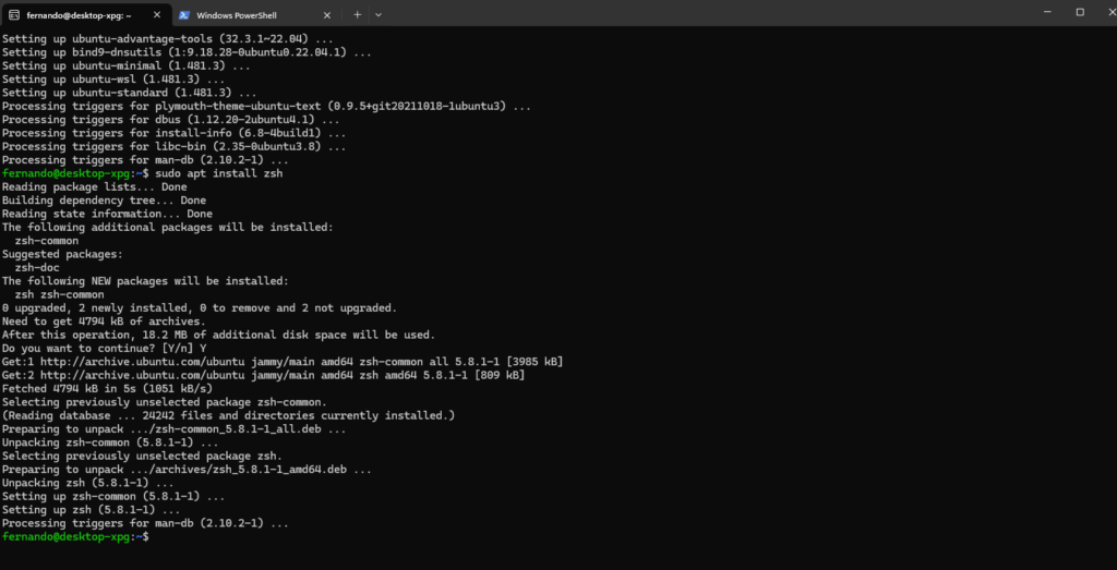 windows terminal linux