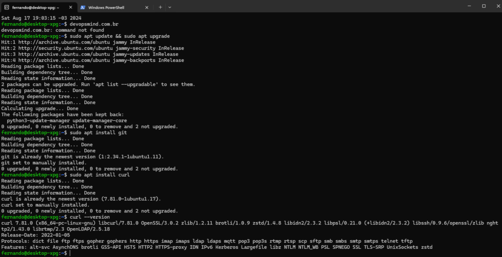 curl windows linux
