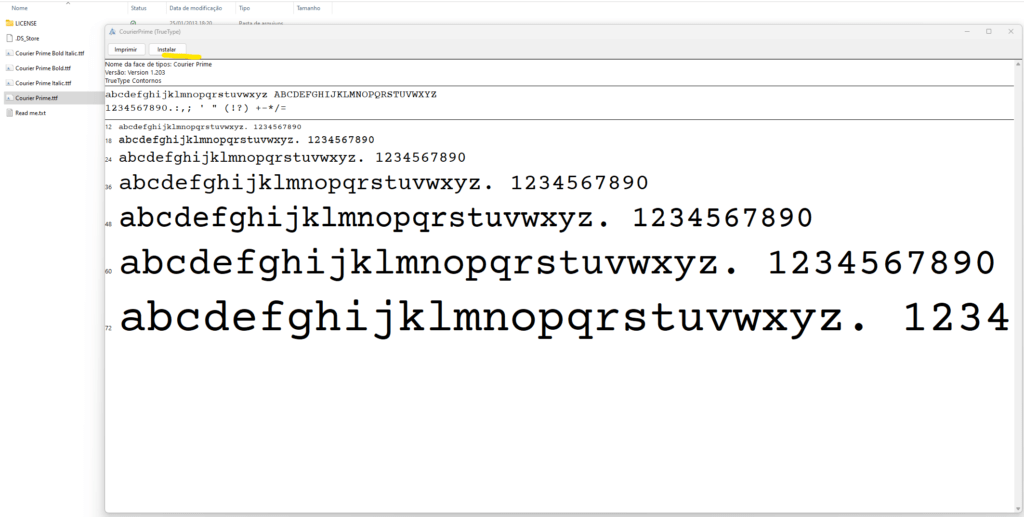 font windows linux