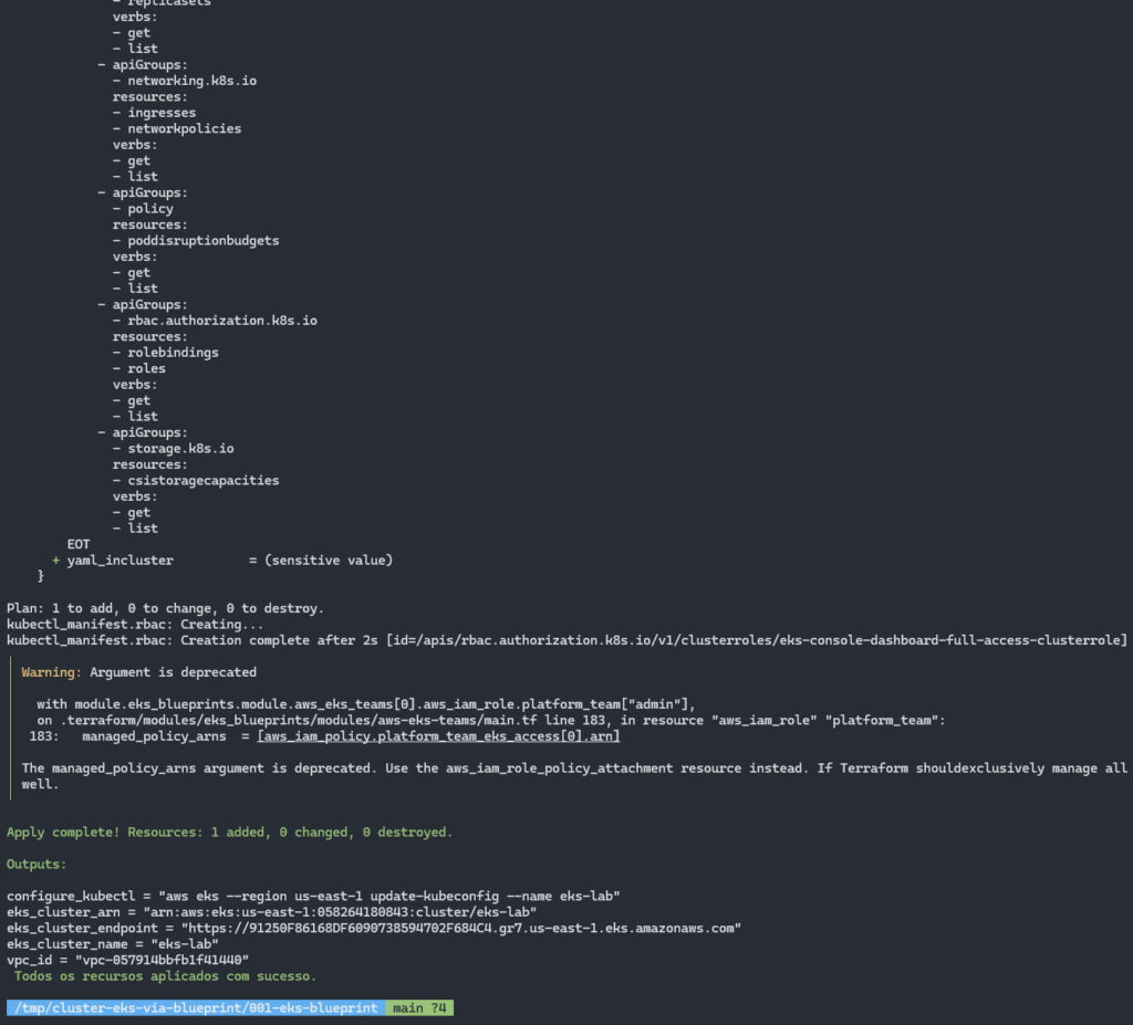 tf output